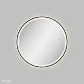 Fienza Reba LED Matte Black Framed Mirror, 700mm
